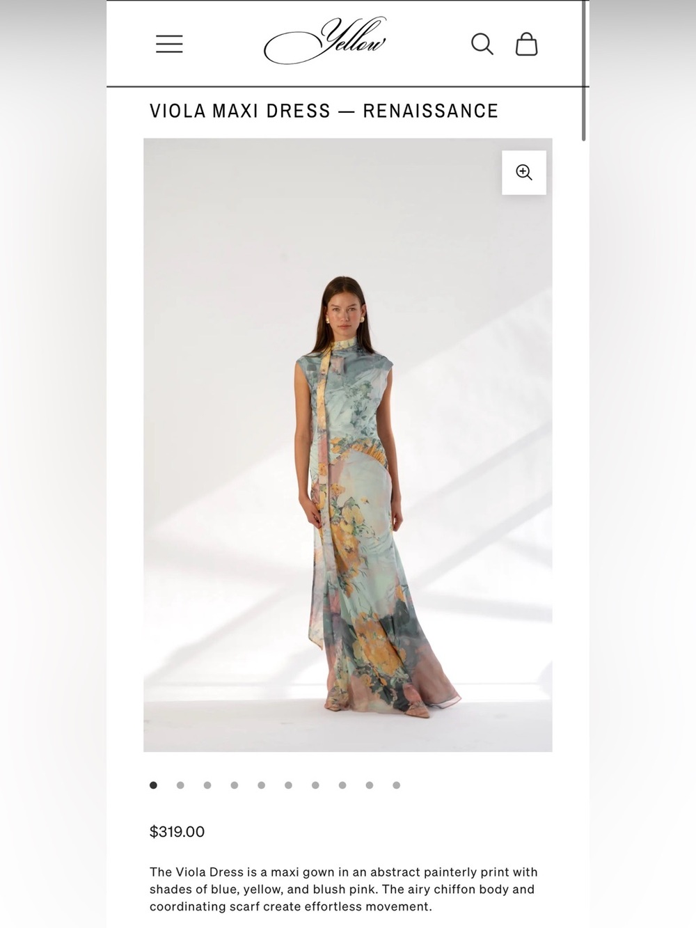 NWT Yellow The Label VIOLA MAXI DRESS — RENAISSANCE (SMALL)
